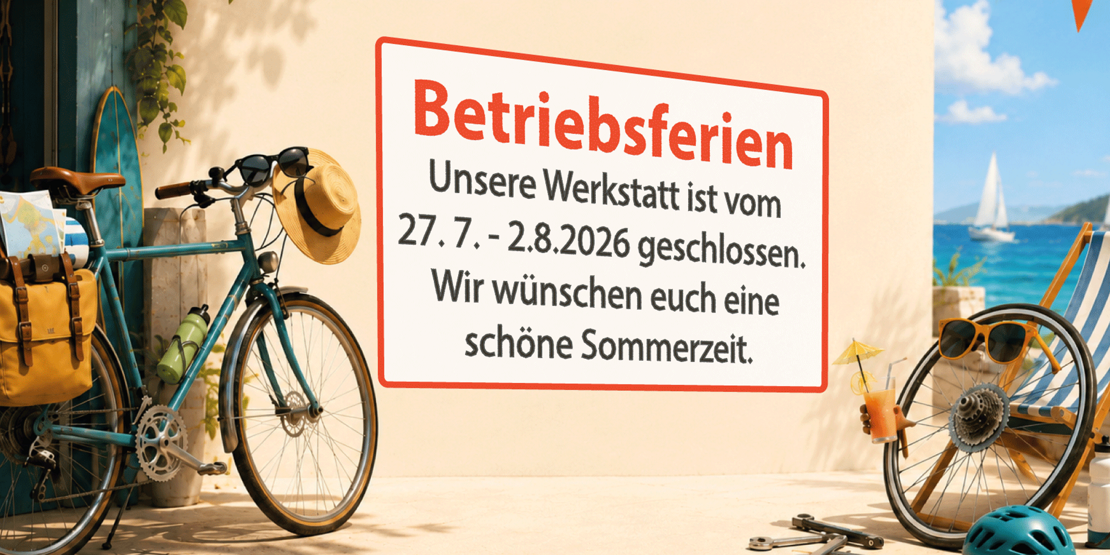 Betriebsferien vom 27.7 - 2.8.2026